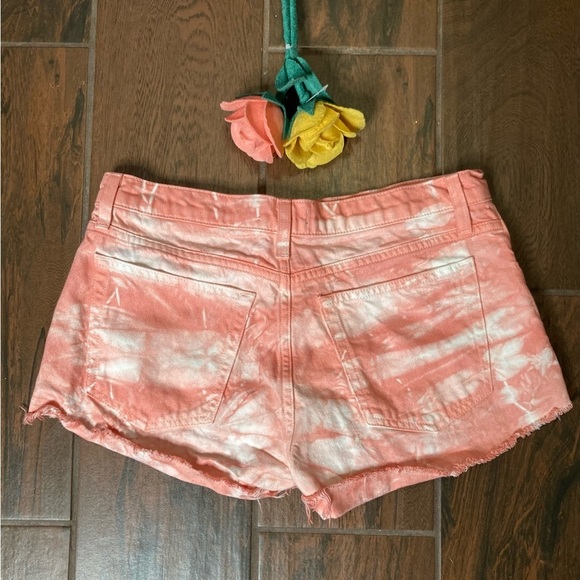 Y2K Ramy Brook Denim Pink Tie Dye Cut Out Shorts - Picture 7 of 7